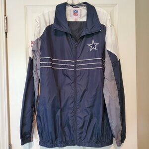 NEW NFL Dallas Cowboys Jacket Mens XL Navy Blue White Windbreaker Football Coat